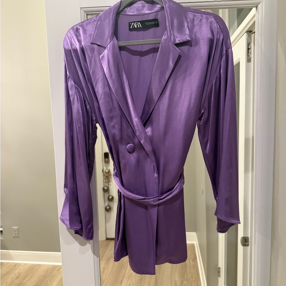 Zara Lilac Satin Top and Pants